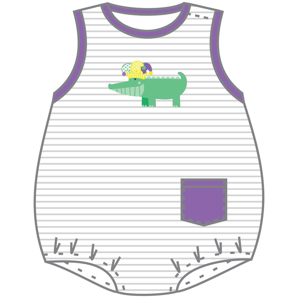 Mardi Gras Alligator Sleeveless Bubble