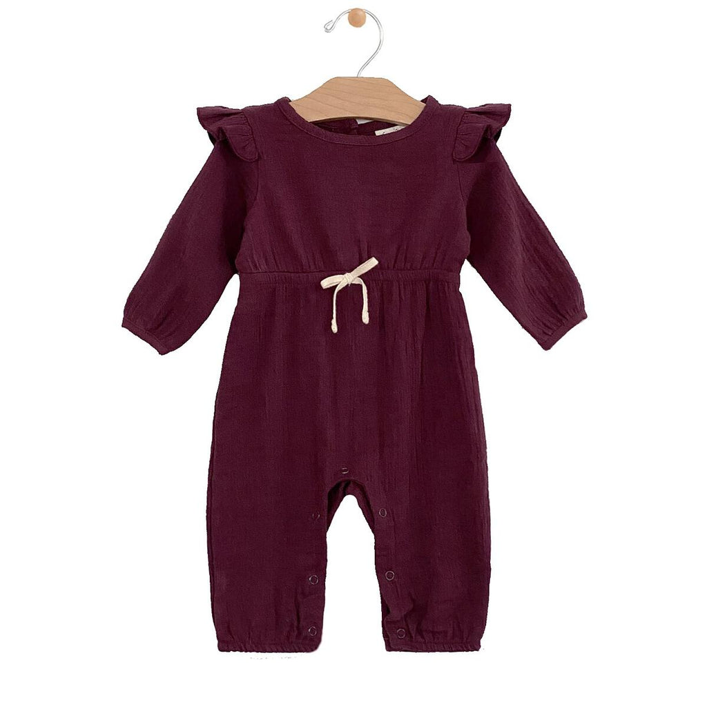 Huckleberry Waist Tie Long Romper