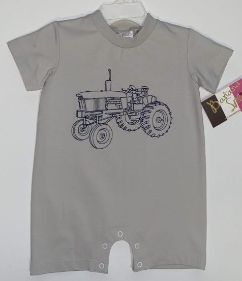 Tractor Embroidered Romper