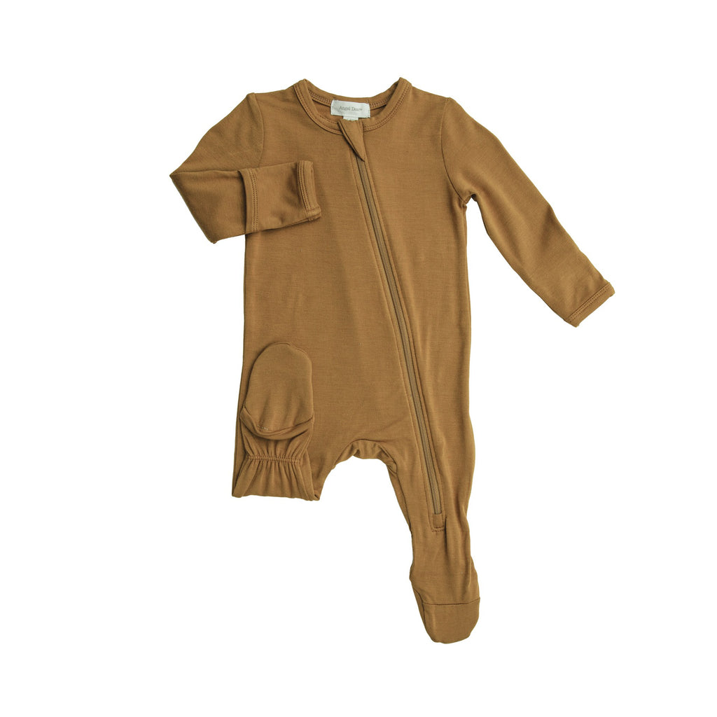 Solid Honey Zipper Footie