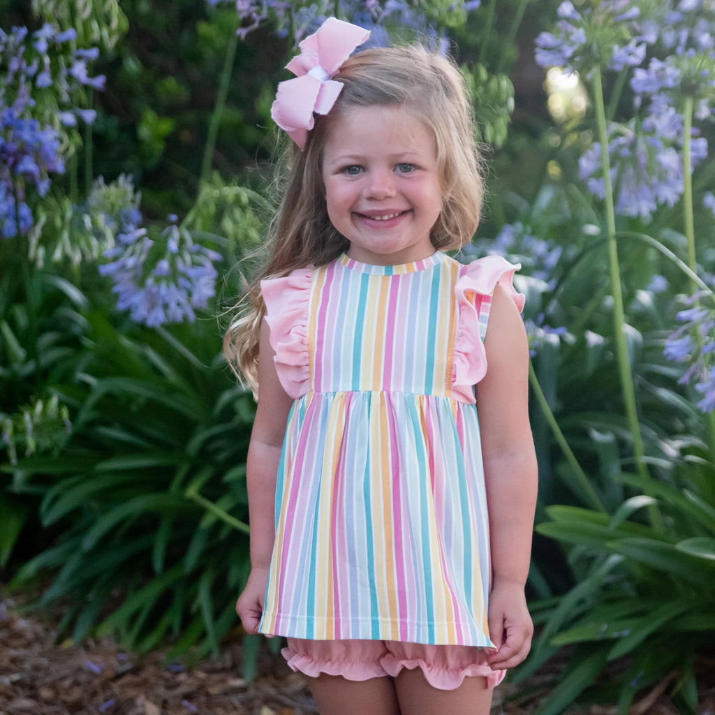 Stripe Lila Bloomer Banded Short Set