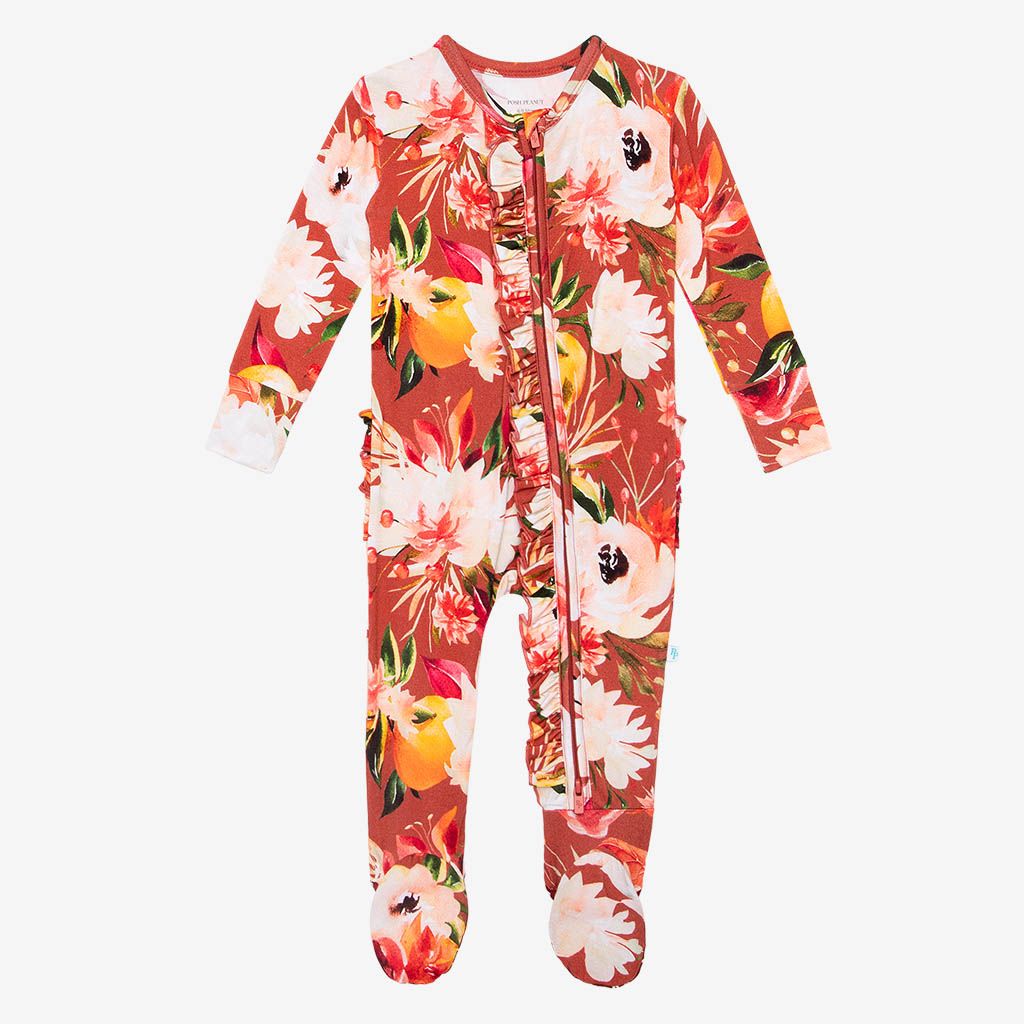 Leonora Footie Ruffled Zippered One Piece