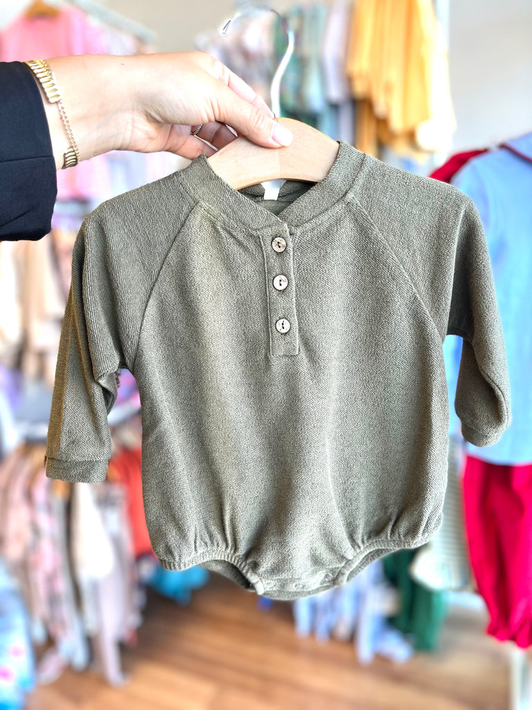 Henley Bubble Romper | Army