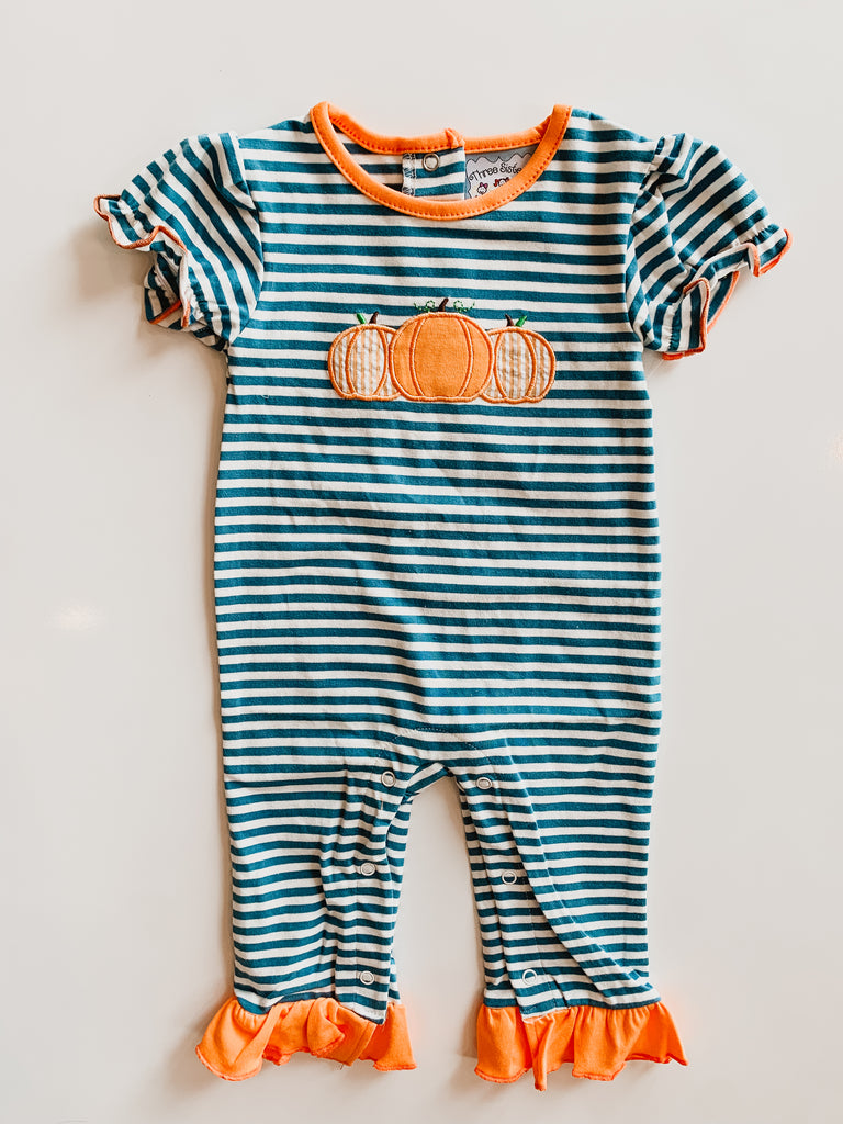 Pumpkin Patch Appl Girls Romper