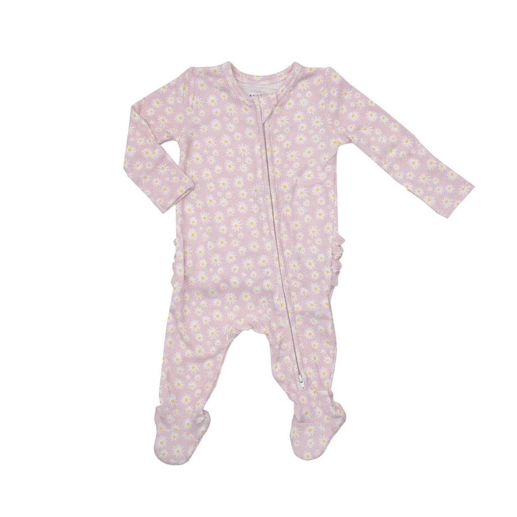 LITTLE DAISY 2-Way Ruffle Back Zipper Footie