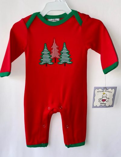 Christmas Trees Appl Boys Romper