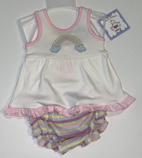 Rainbow Appl Ruffle Bloomer Set