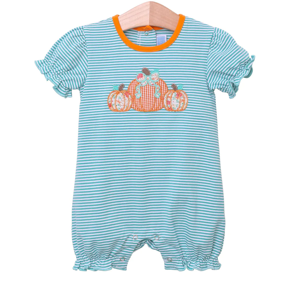 Pumpkin Trio Ruffle Romper