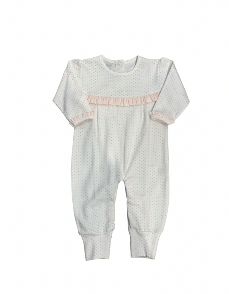 Ruffle Coverall **Pink Dot