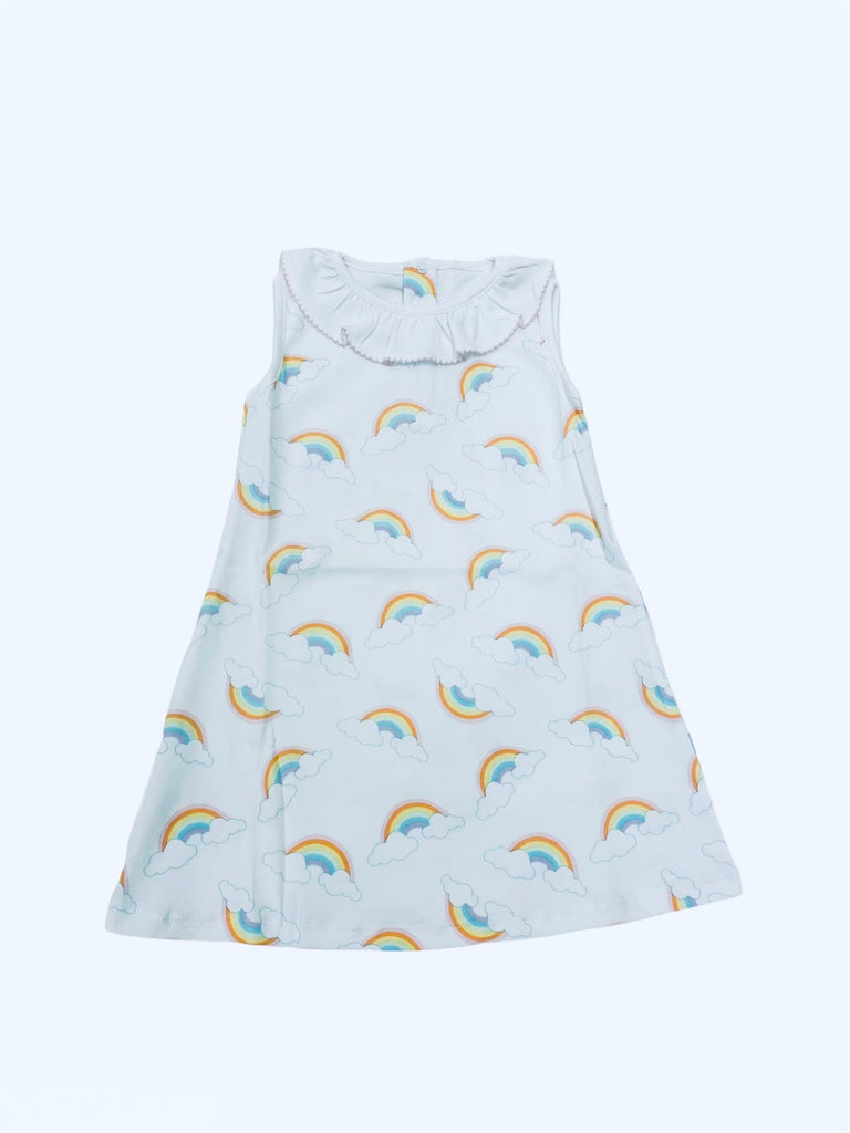 Lucy Rainbow Ruffle Collar Dress