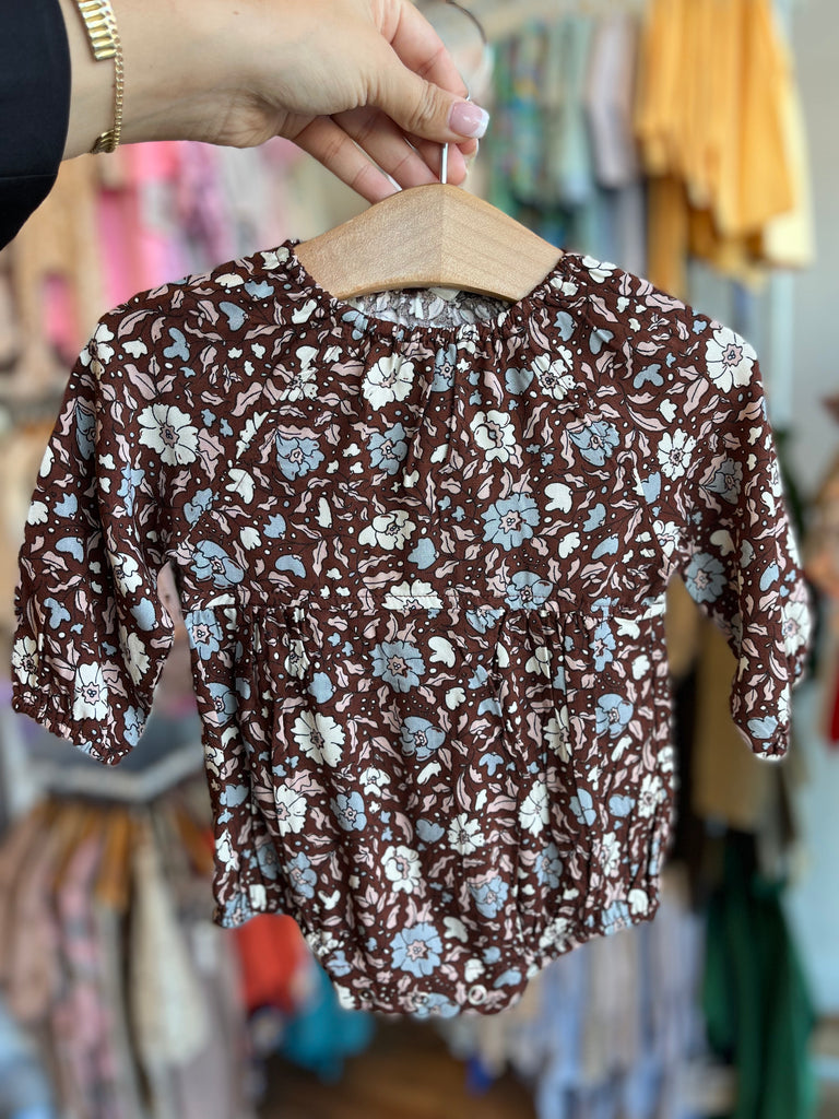 LS Bubble Romper | Holiday Bloom