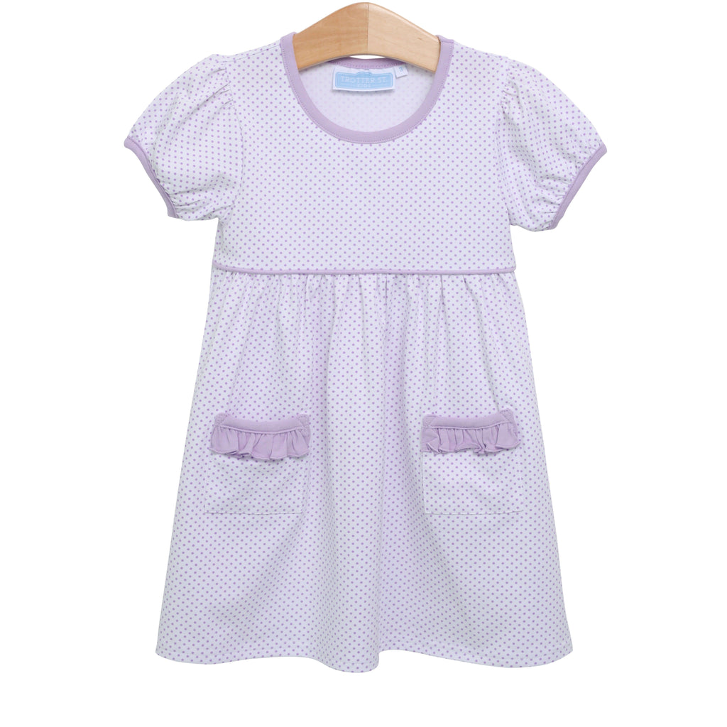 Lillian Pocket Dress **Lavender Dot
