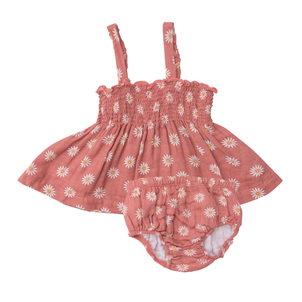 Daisy Dot/Pink Smocked Top & Bloomer