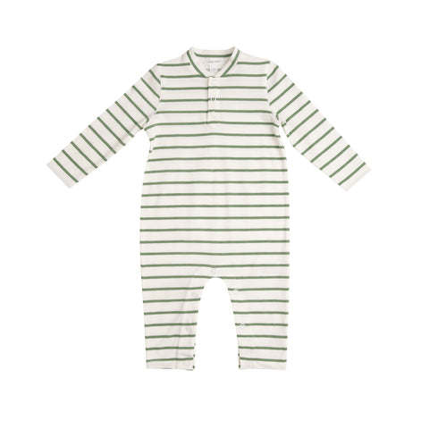 Green Stripe Organic Romper