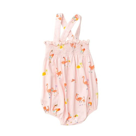 Boardwalk Flamingos Smocked Sunsuit