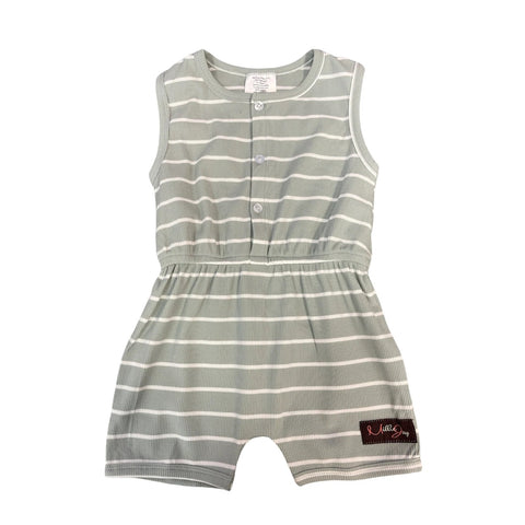 Peyton Romper | Sage Stripe