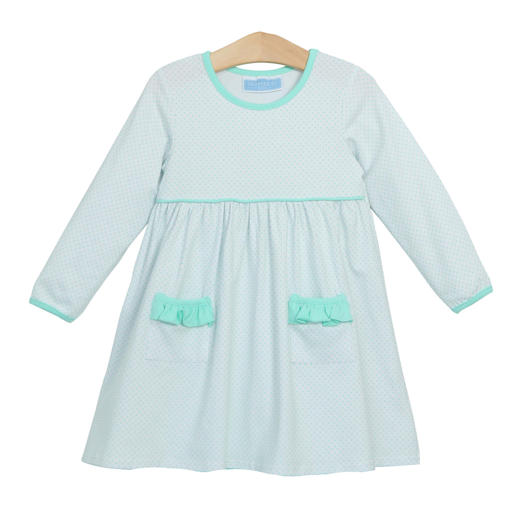 Millie Pocket Dress **Mint Dot