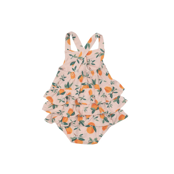 ORANGE BLOSSOMS Ruffle Sunsuit