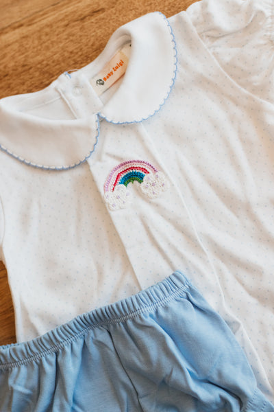 Croch. Rainbow Bloomer Set **Sky Blue