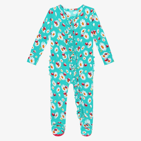 Ladybug - Footie Ruffled Zippered One Piece