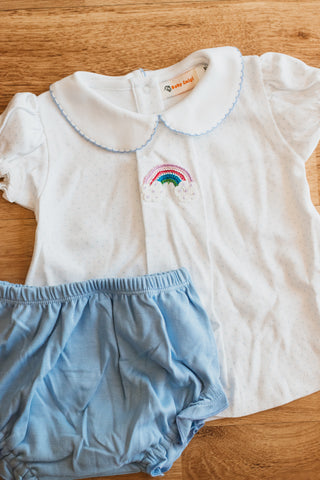 Croch. Rainbow Bloomer Set **Sky Blue