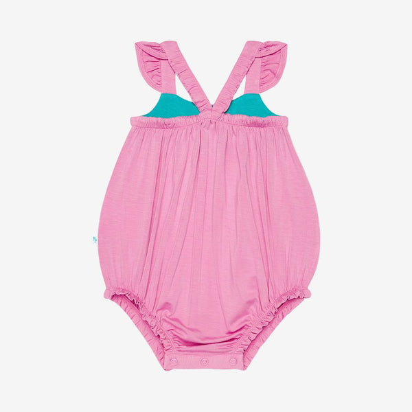 Pink Peony - Basic Ruffled Capsleeve Bubble Romper