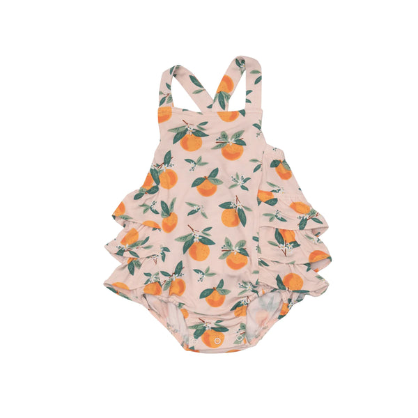 ORANGE BLOSSOMS Ruffle Sunsuit