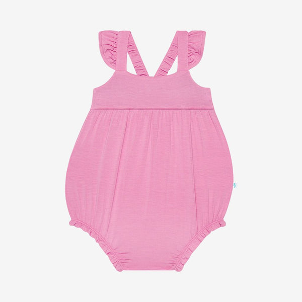 Pink Peony - Basic Ruffled Capsleeve Bubble Romper